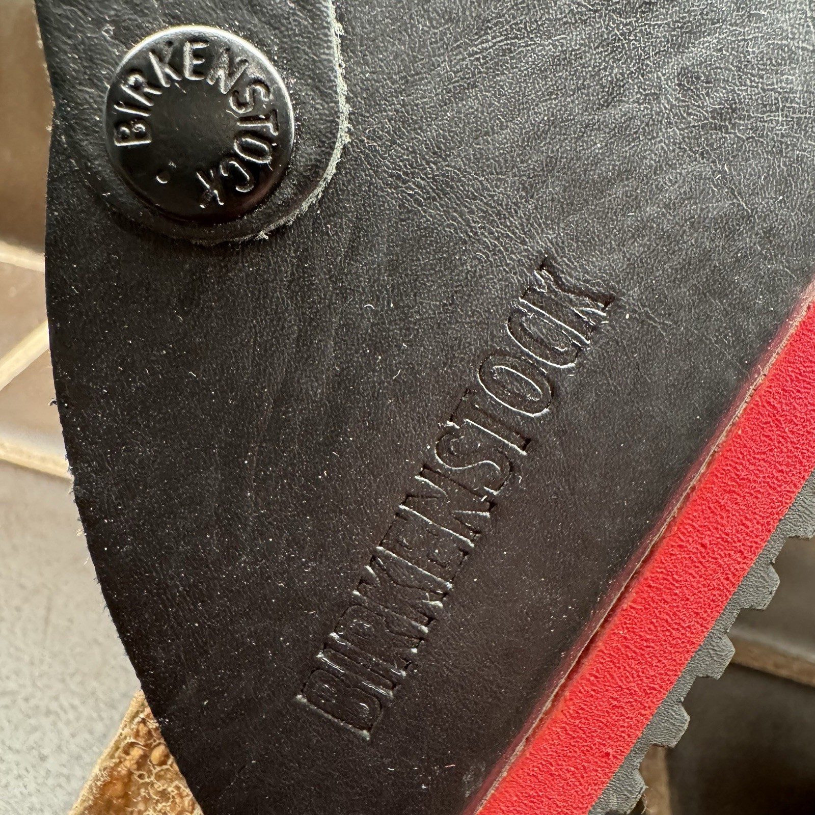 BIRKENSTOCK KAY SL BLACK RED MEDIUM NARROW WIDTH PROFESSIONAL LEATHER SABOT SOFT