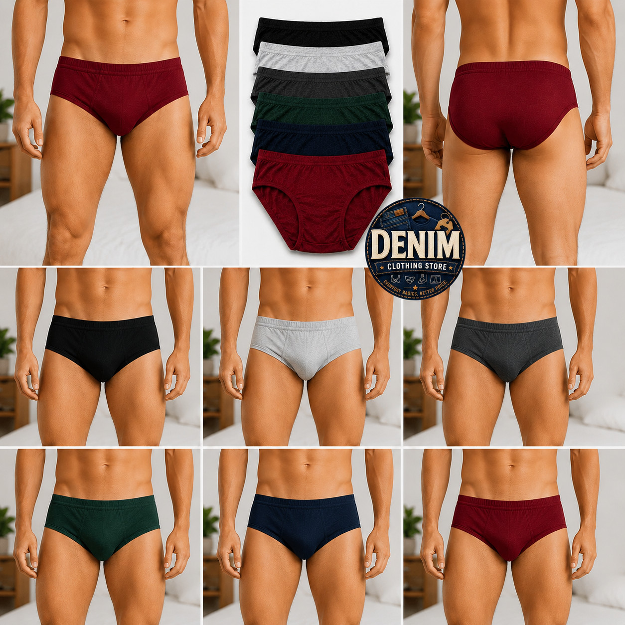 Men’s Double Front Bikinis Lot 3 6 12 pack Brief 100% Cotton Lined Underwear