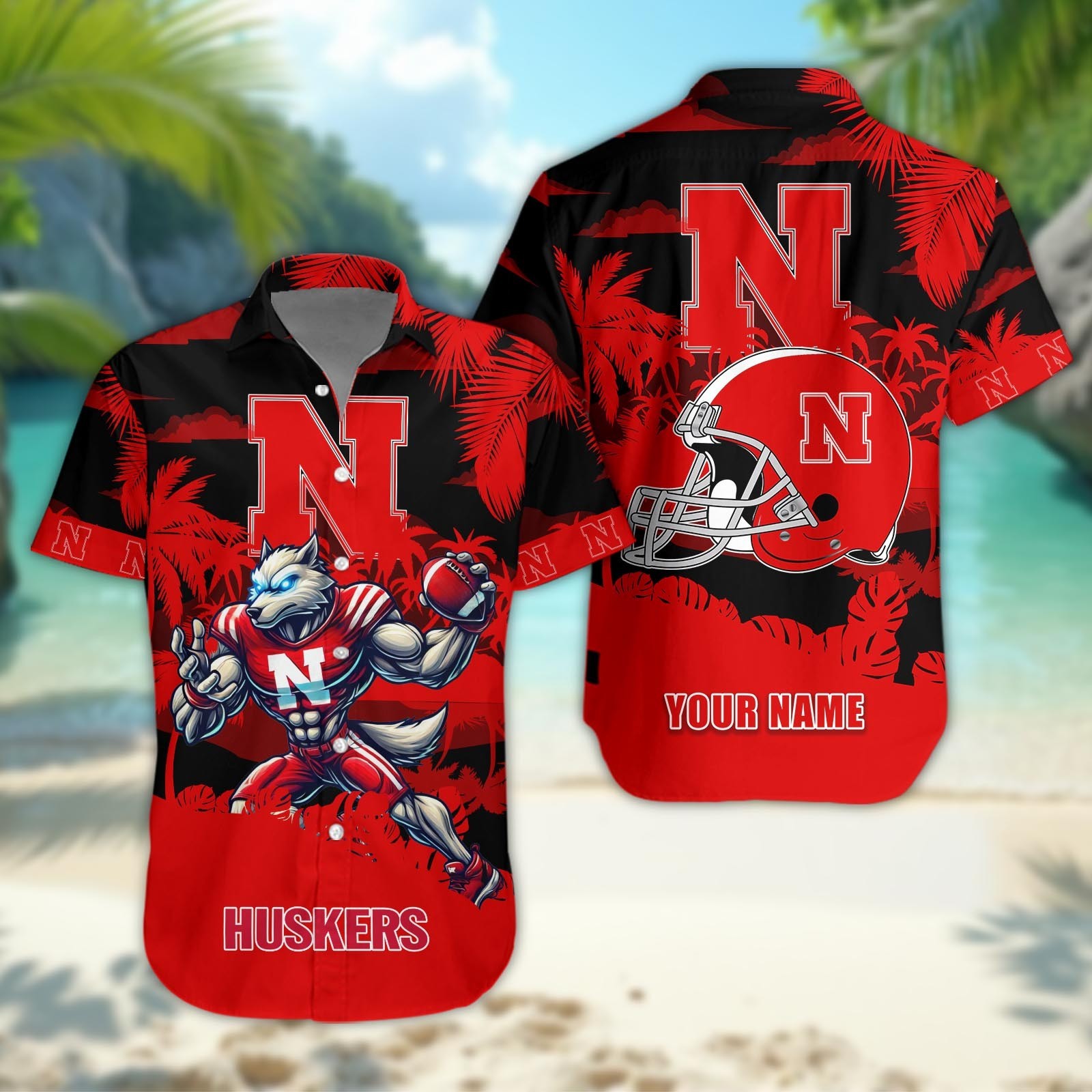 Custom Name Nebraska Football Team Cornhuskerss Personalized Hawaiian Shirt, Uni