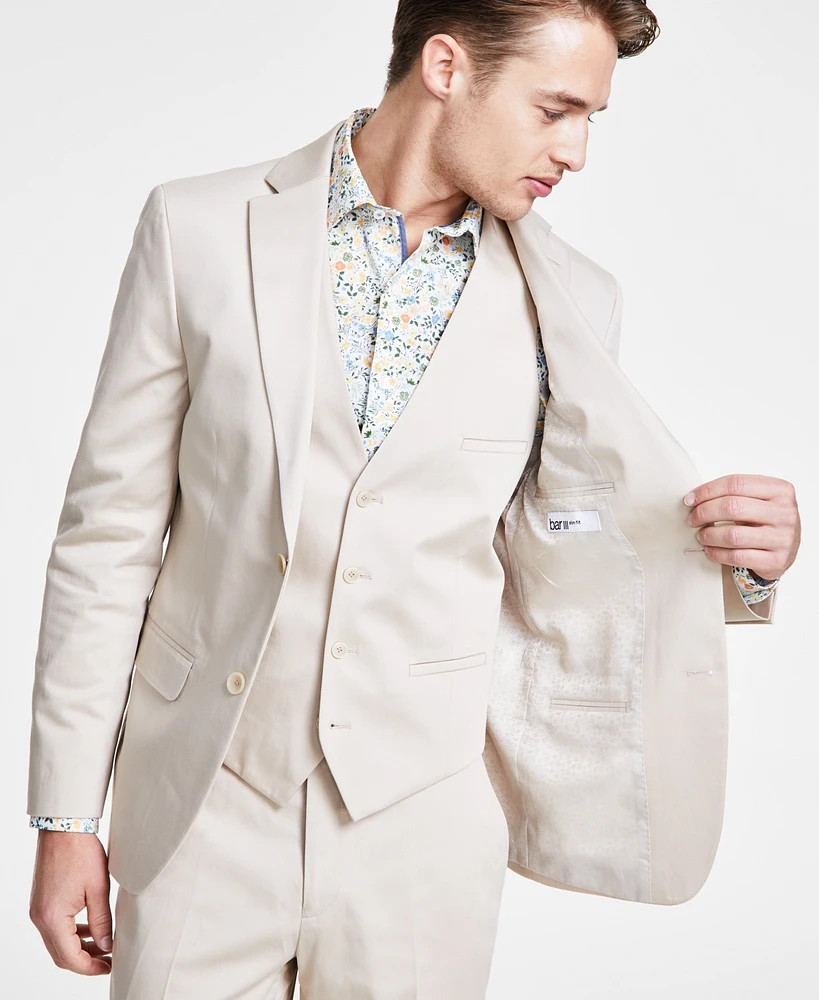 $360 NEW BAR III Mens Tan Soft Cotton Slim Stretch Blazer Sport Coat Suit Jacket