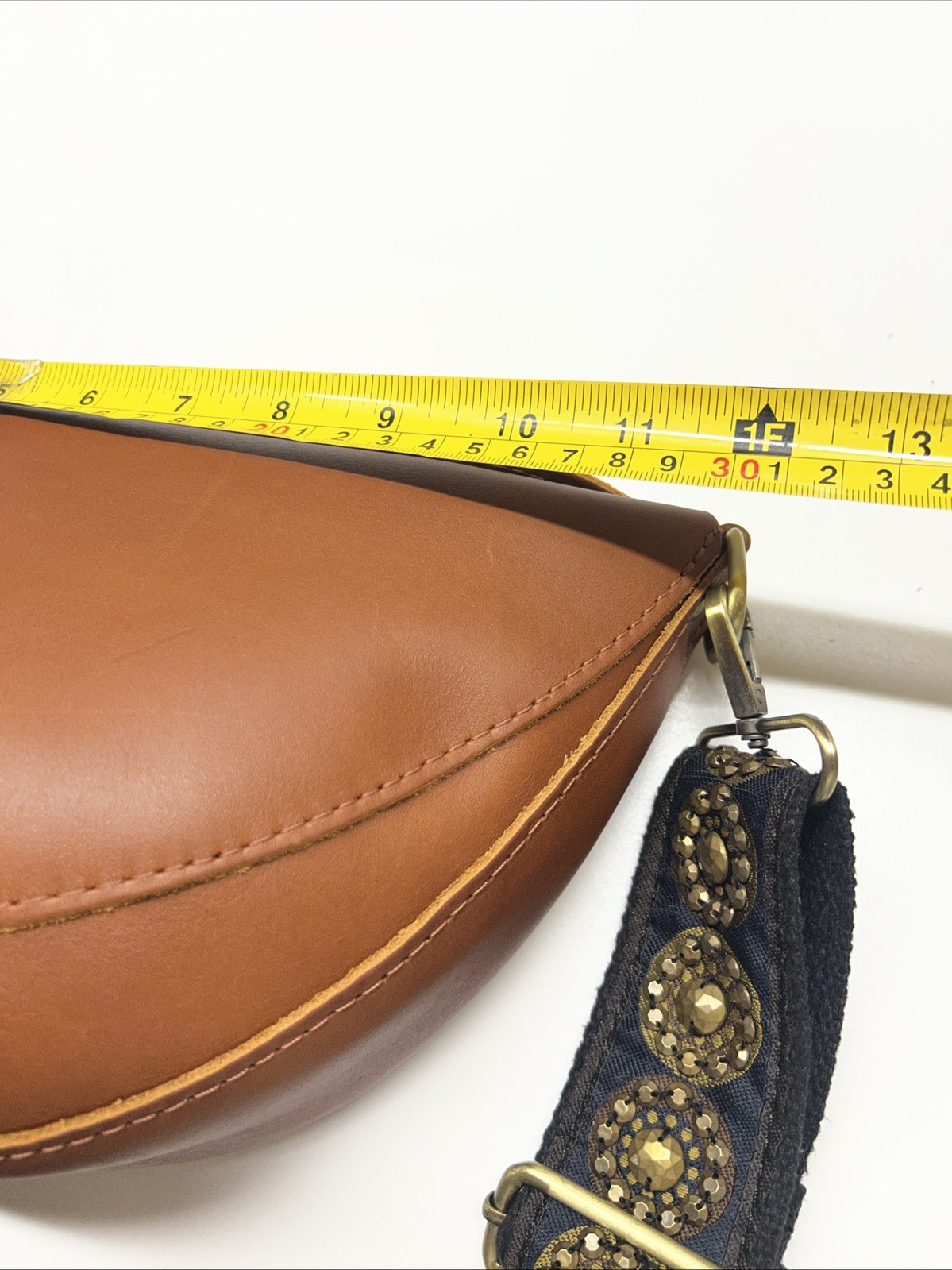 Portland Smooth Leather Brown Large Koala Sling Crossbody Bag Magnetic