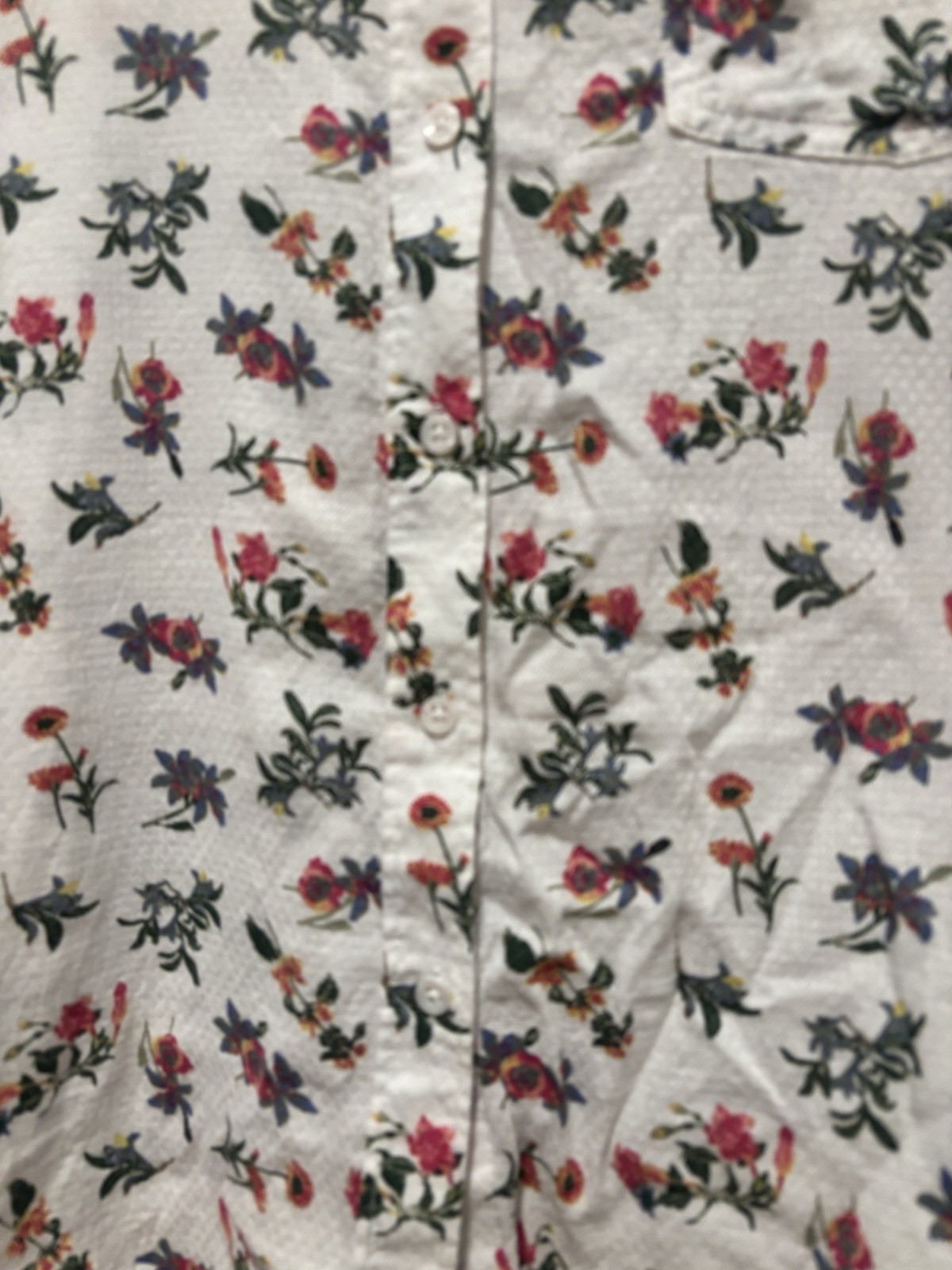 Lucky Brand Women’s White Floral Button-Front Top