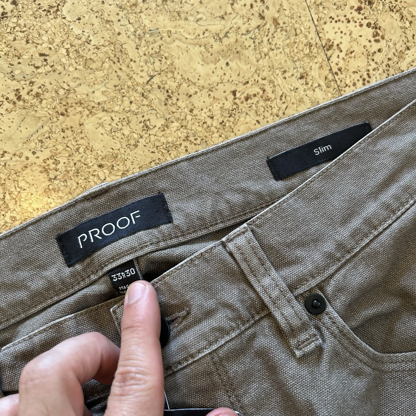NEW Proof Huckberry Rover Stretch Canvas Slim Fit Pants 33×30