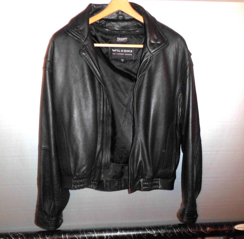Wilson’s Leather Jacket Mens M Black Thinsulate Lined Zip Pristine Used/Nev Worn