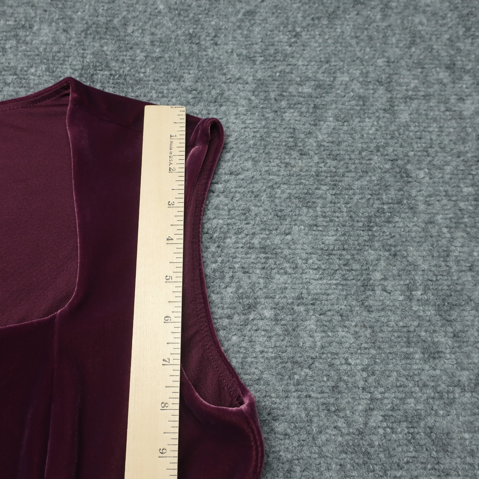 White House Black Market Blouse Top Womens S Wine Smooth Feel Velvet Square Neck