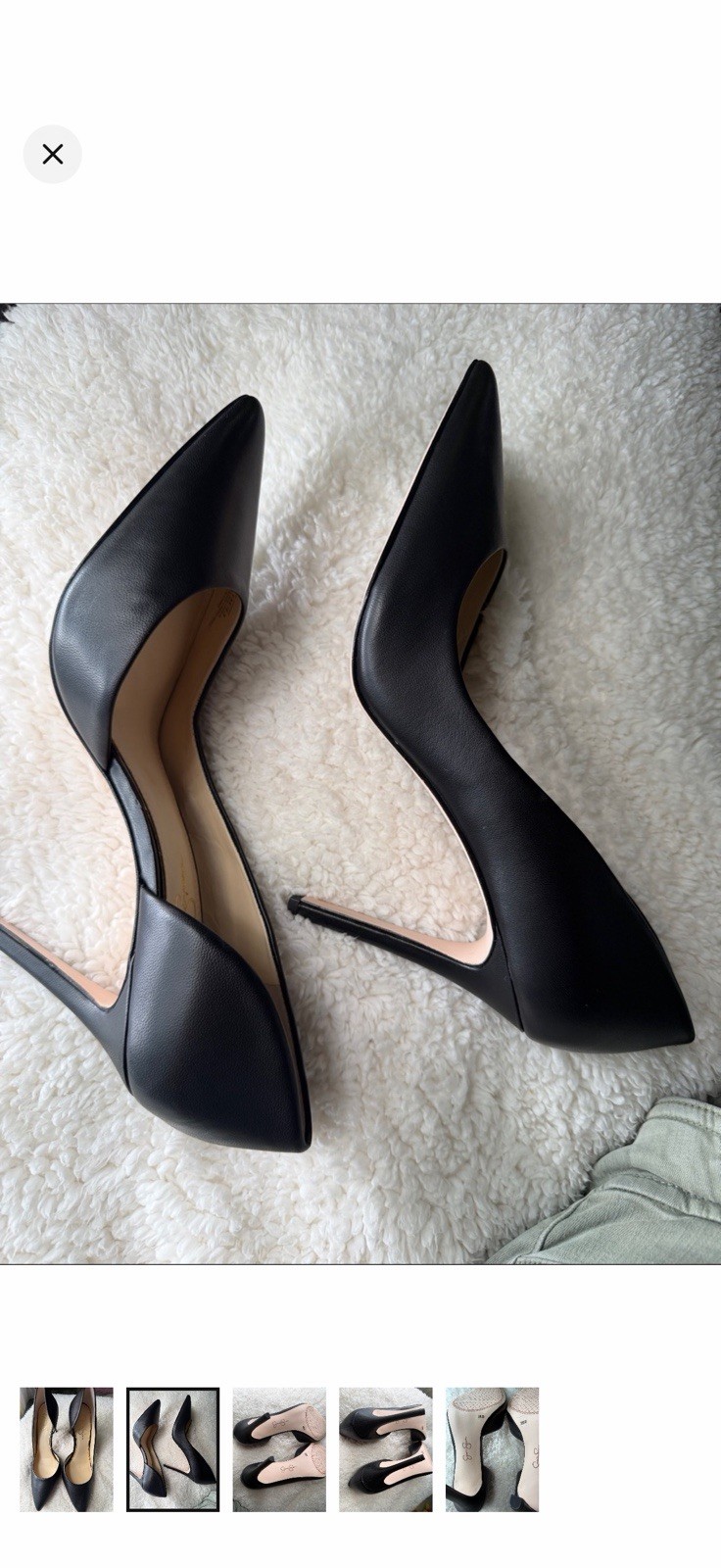 Jessica Simpson Women’s Black Pointed Toe D’Orsay Stiletto Nylon Pumps 11