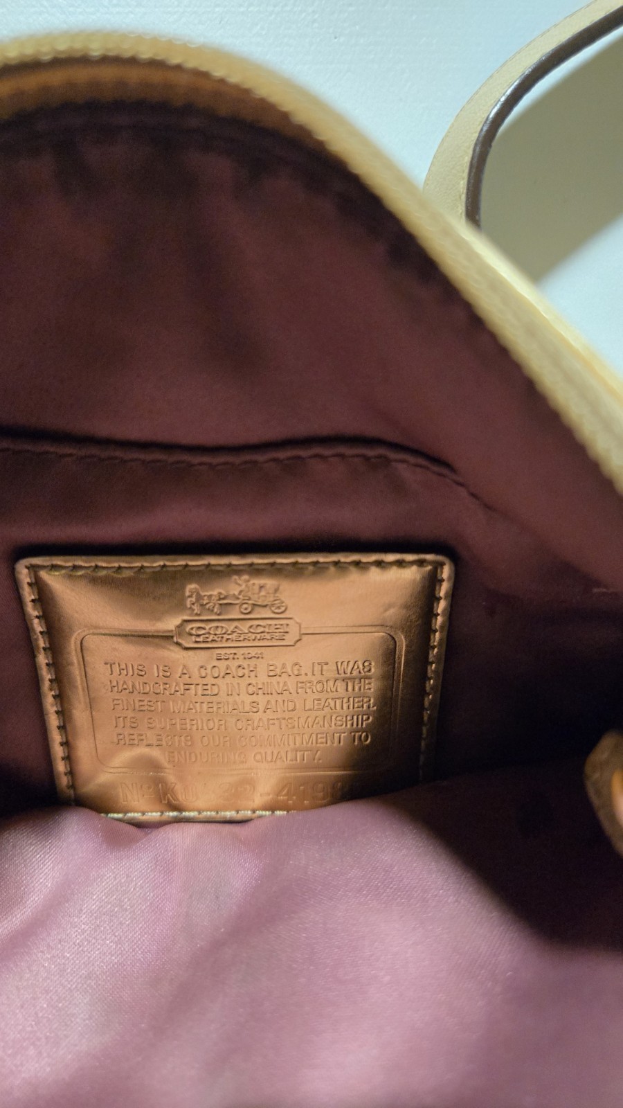 vintage Coach leather crossbody-tan-gold hardware-embossed horse & carriage