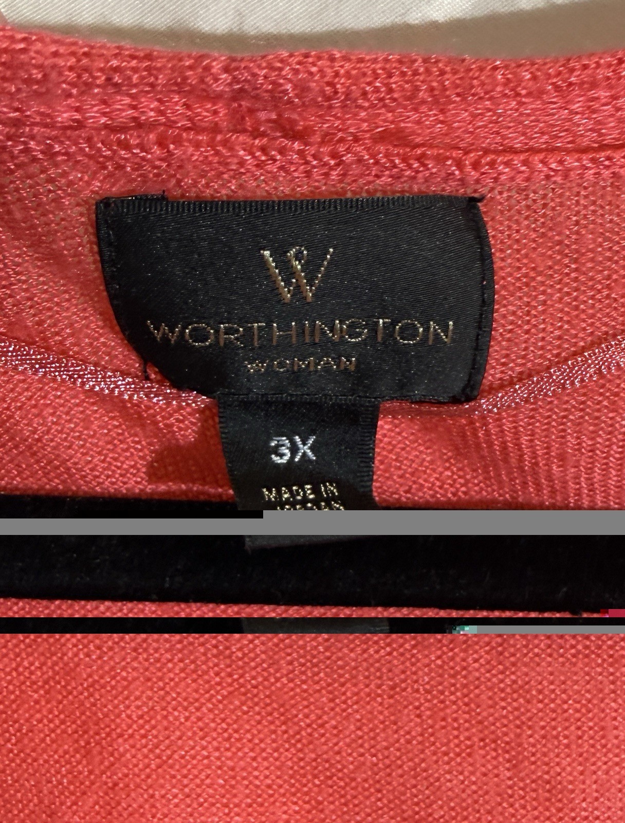 Worthington Women Plus 3X Pink Knit Open-Front Cardigan Sweater #049