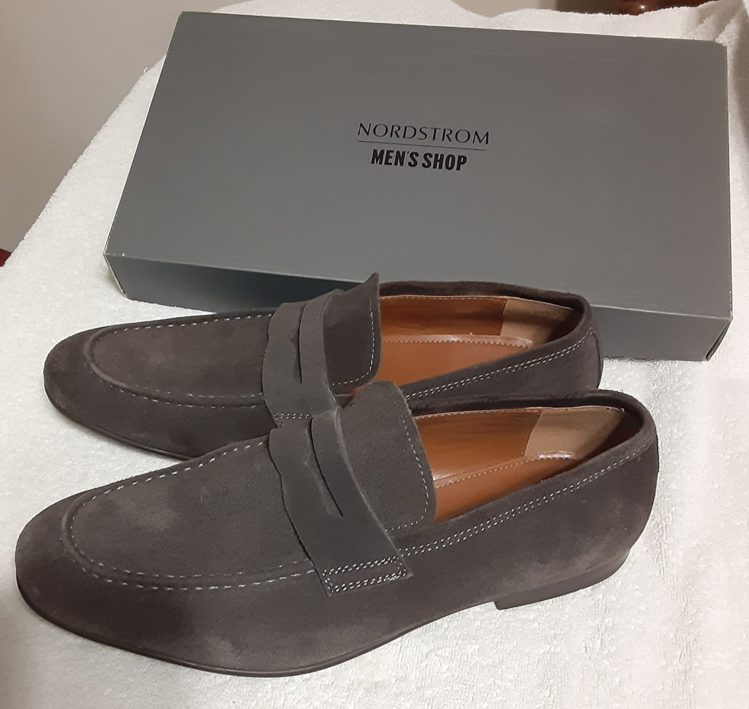 Nordstrom Men’s Size 9.5 M “Mskai” Brown Suede Penny Loafers
