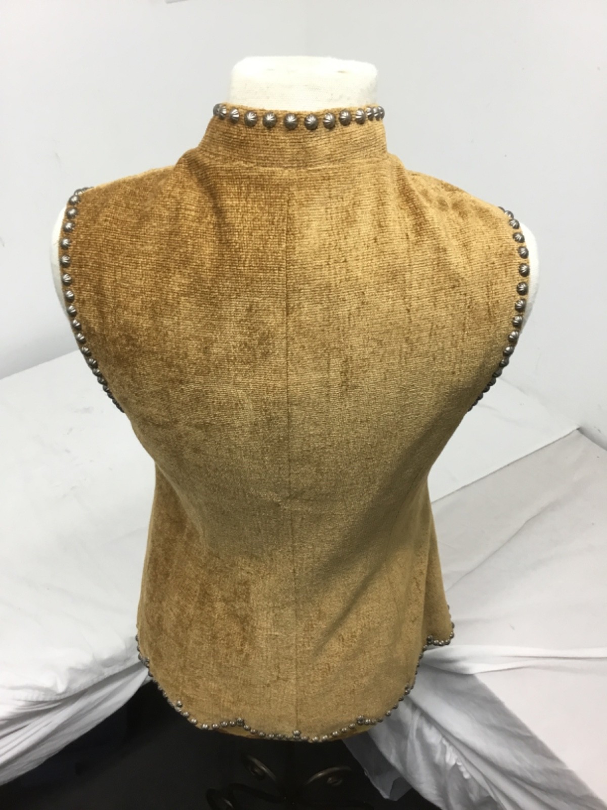 Double D Ranch Wear, Studded Vest, Button Down, Brown, Sz S, (SR896)