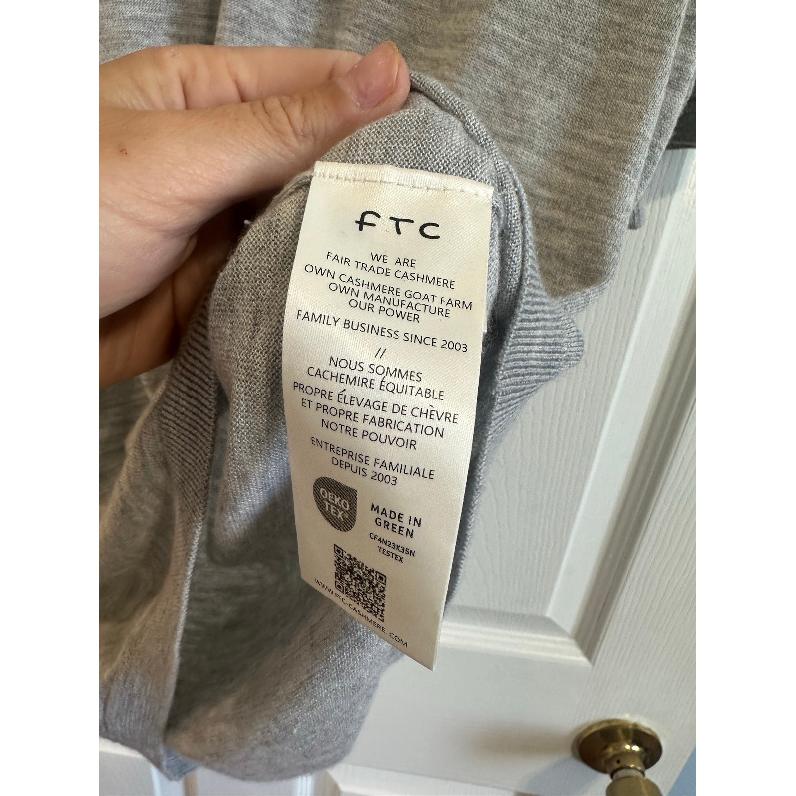 FTC ShortSleeve Knit Cashmere Lyocell Johnny Collar Polo Shirt Gray Sz M/50 Nice