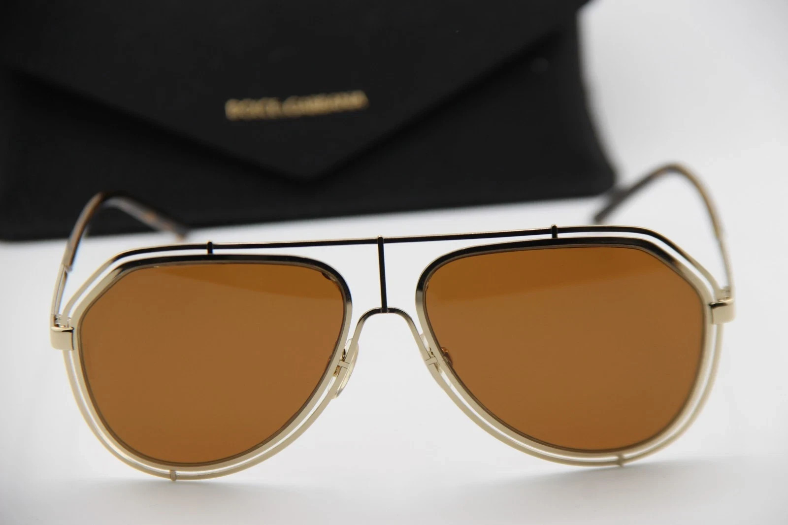 DOLCE & GABBANA DG 2176 488/73 GOLD HAVANA GUNMETAL AUTHENTIC SUNGLASSES 59-15