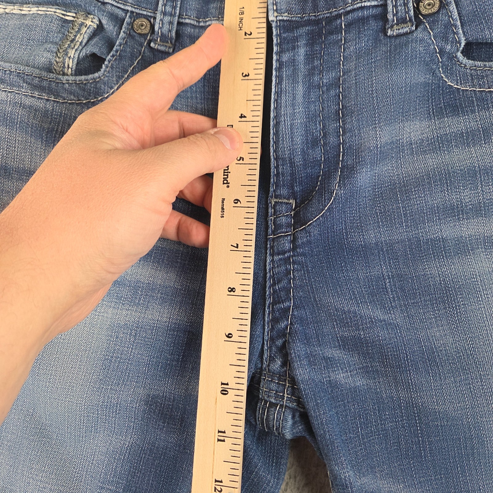 BKE Alec Jeans Mens 34R (33×31) Blue Straight Denim Stretch Casual