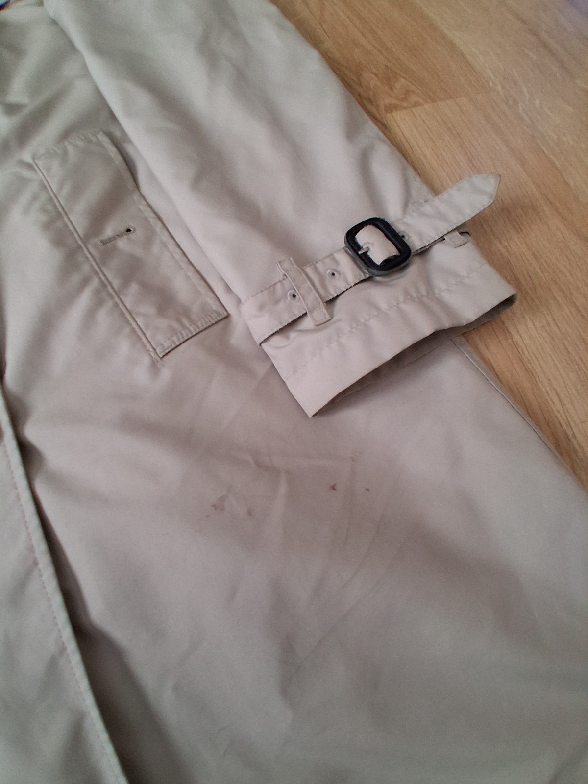 Burberry Brit Beige Double-Breasted Belted Long Trench Coat Pockets UK 6