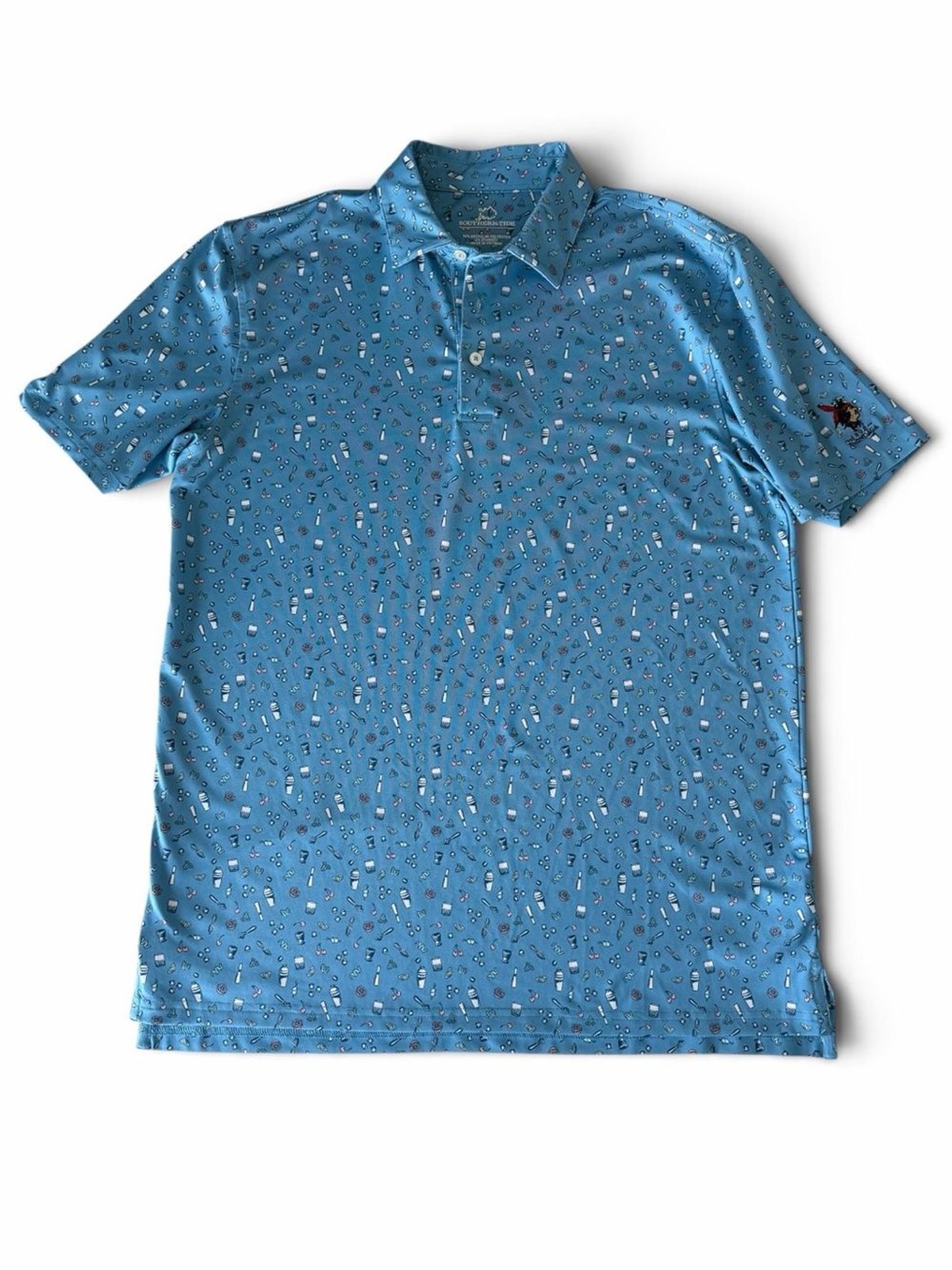 Southern Tide Blue Cocktail Printed Men’s Polo