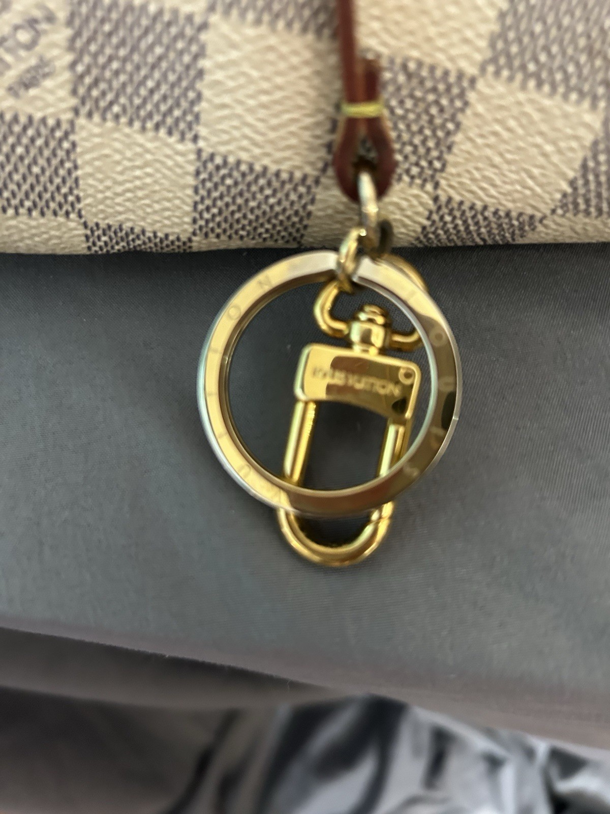 Louis Vuitton Damier Azur Large Hobo Bag w/ Wallet, Gold Hardware, Pockets