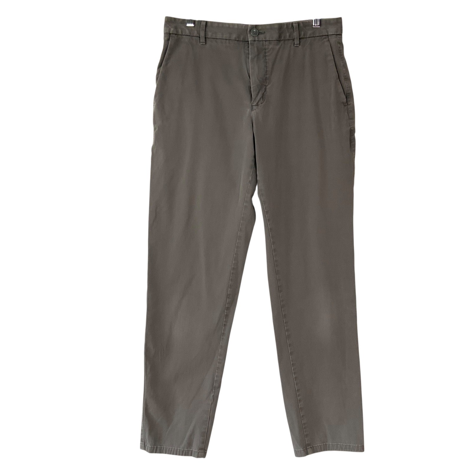 Everlane Uniform Charcoal Gray Straight Fit Chino 31×32 Button Zip Fly Mid Rise