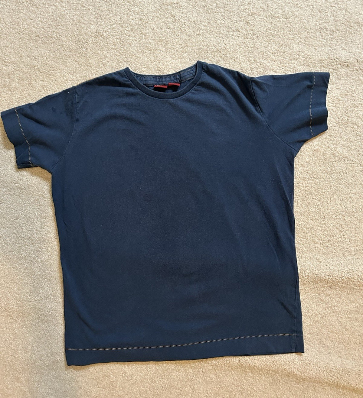 VGT Levi’s Type 1 Jeans Saddleman Cowboy T-Shirt Men Size M Navy Yellow Stitch