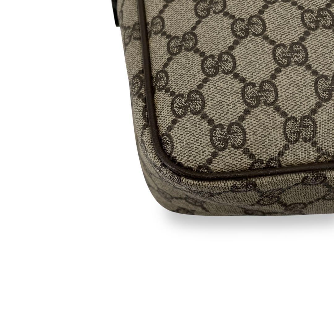 Gucci Mini Boston GG Supreme Web Stripe Handbag Beige Brown Auth rare limited