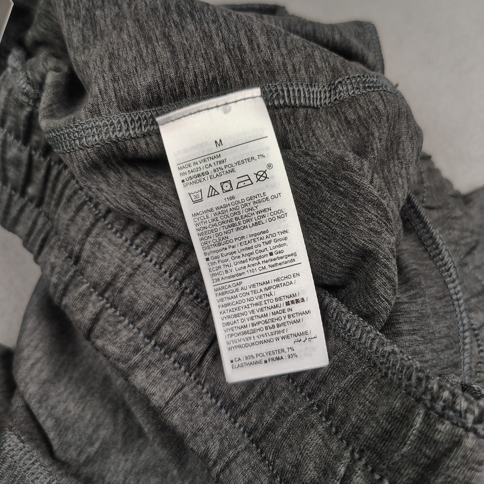 GapFit Brushed Tech Jersey Jogger Women Medium Charcoal Mid Rise Dry Wicking $60