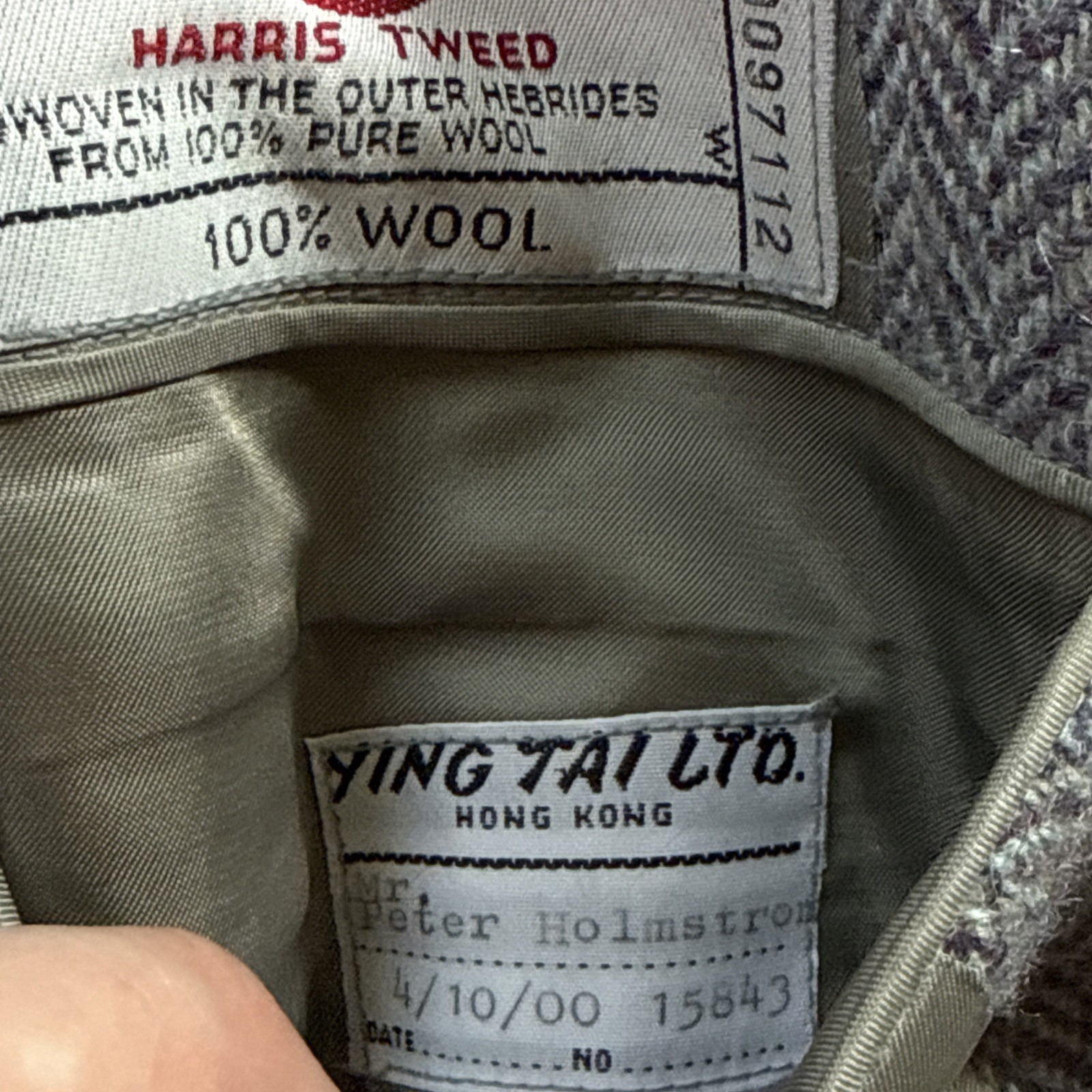 Harris Tweed Mens Grey Herringbone Wool Blazer Sport Coat Handwoven Scotland