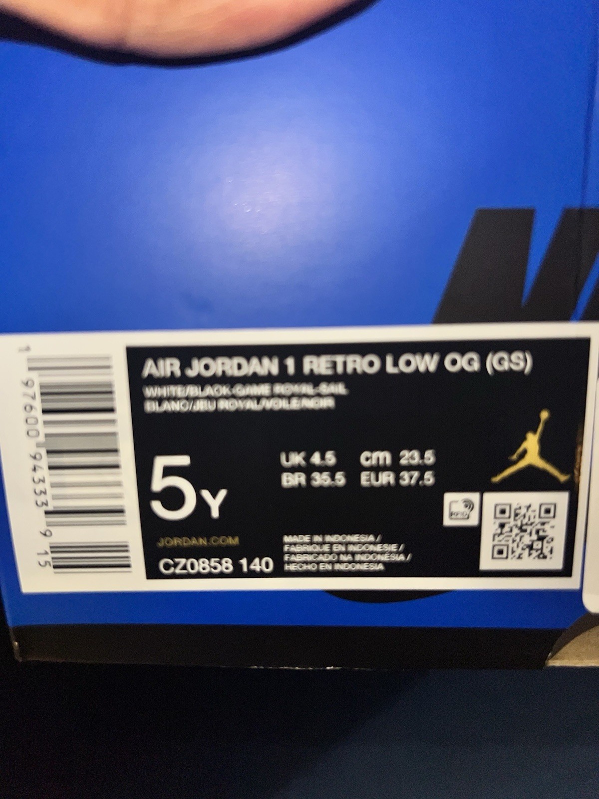 Jordan Air Jordan 1 Retro Low OG (GS) Blue/White/Black 5Y CZ0858-140
