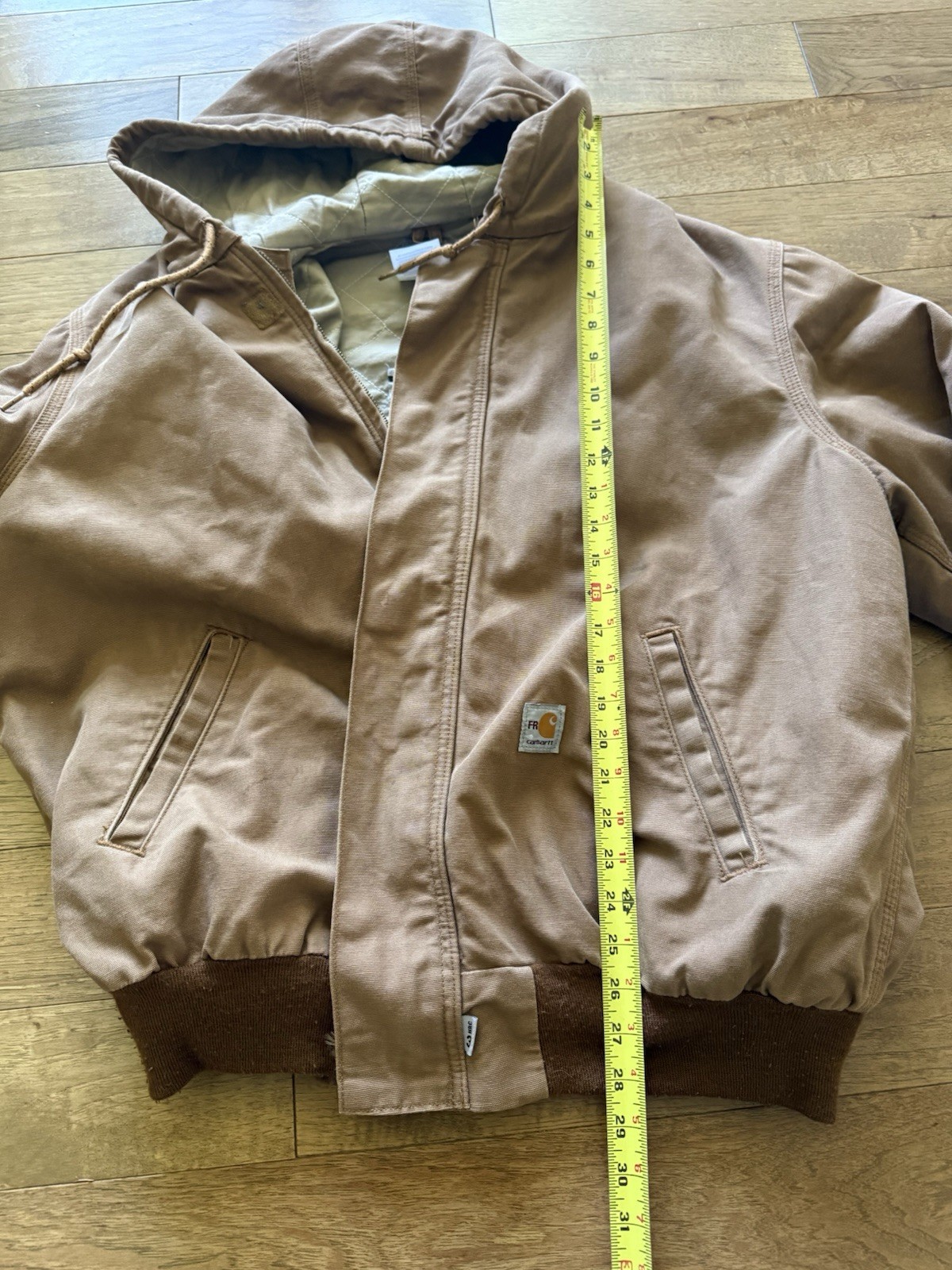 Carhartt J237 FRJ BRN Flame Resistant Hooded Jacket XL 2009 Full Zip Workwear