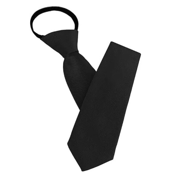 3× Men’s Black PreTied Necktie Men Adjustable Office Zipper Neck Tie Gifts USA