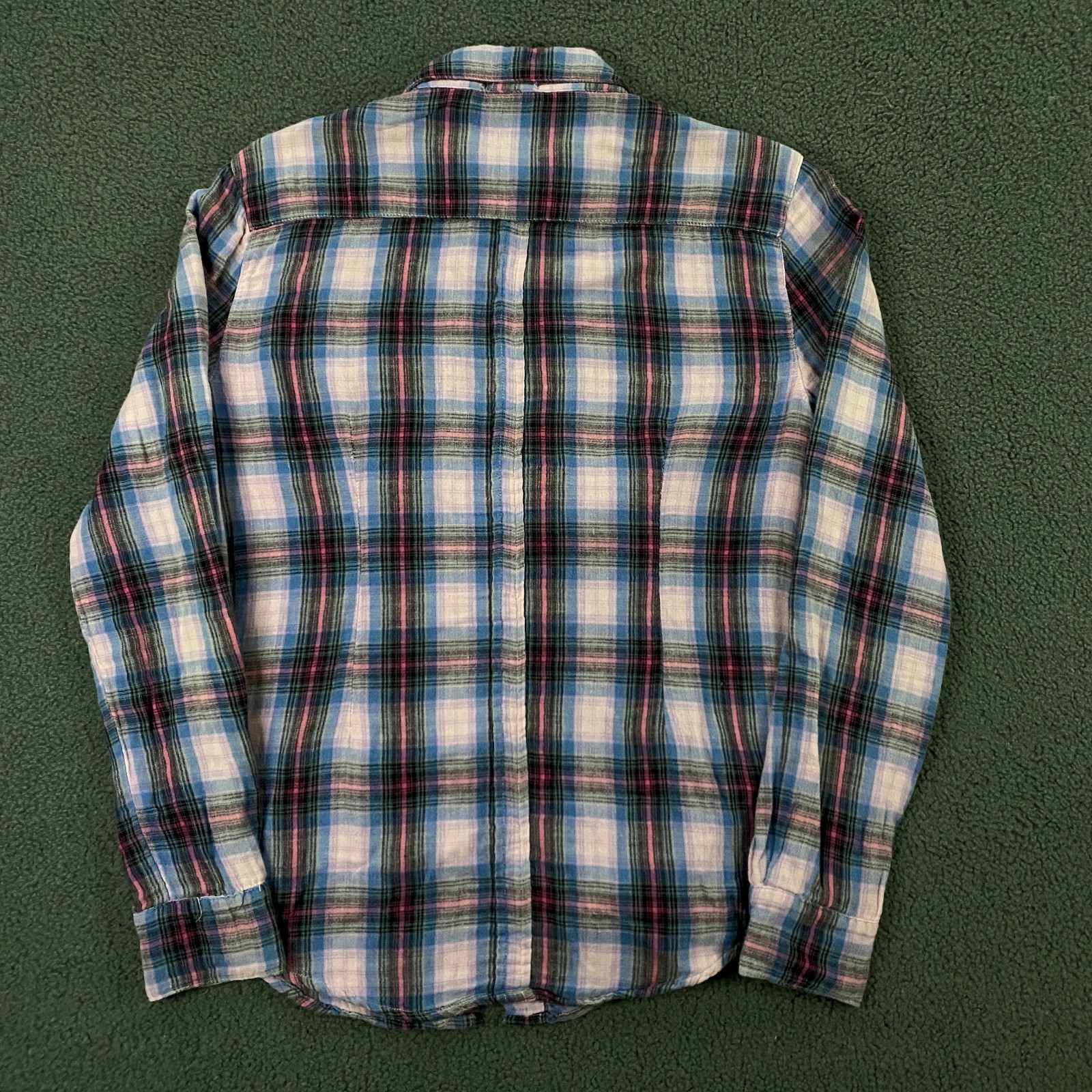 CP Shades Shirt Womens Small Double Layer Weave Cotton Plaid Button Up