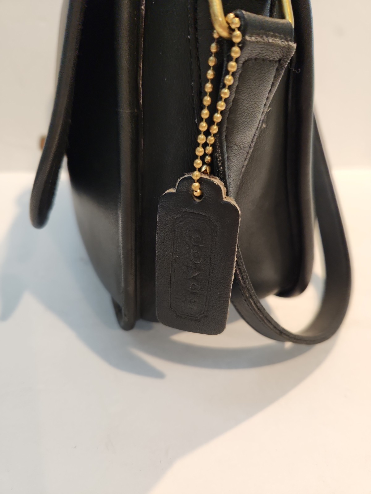 Authentic VTG COACH City Bag & Wallet Blk Lthr Crossbody Shoulder Turn Lock 90’s