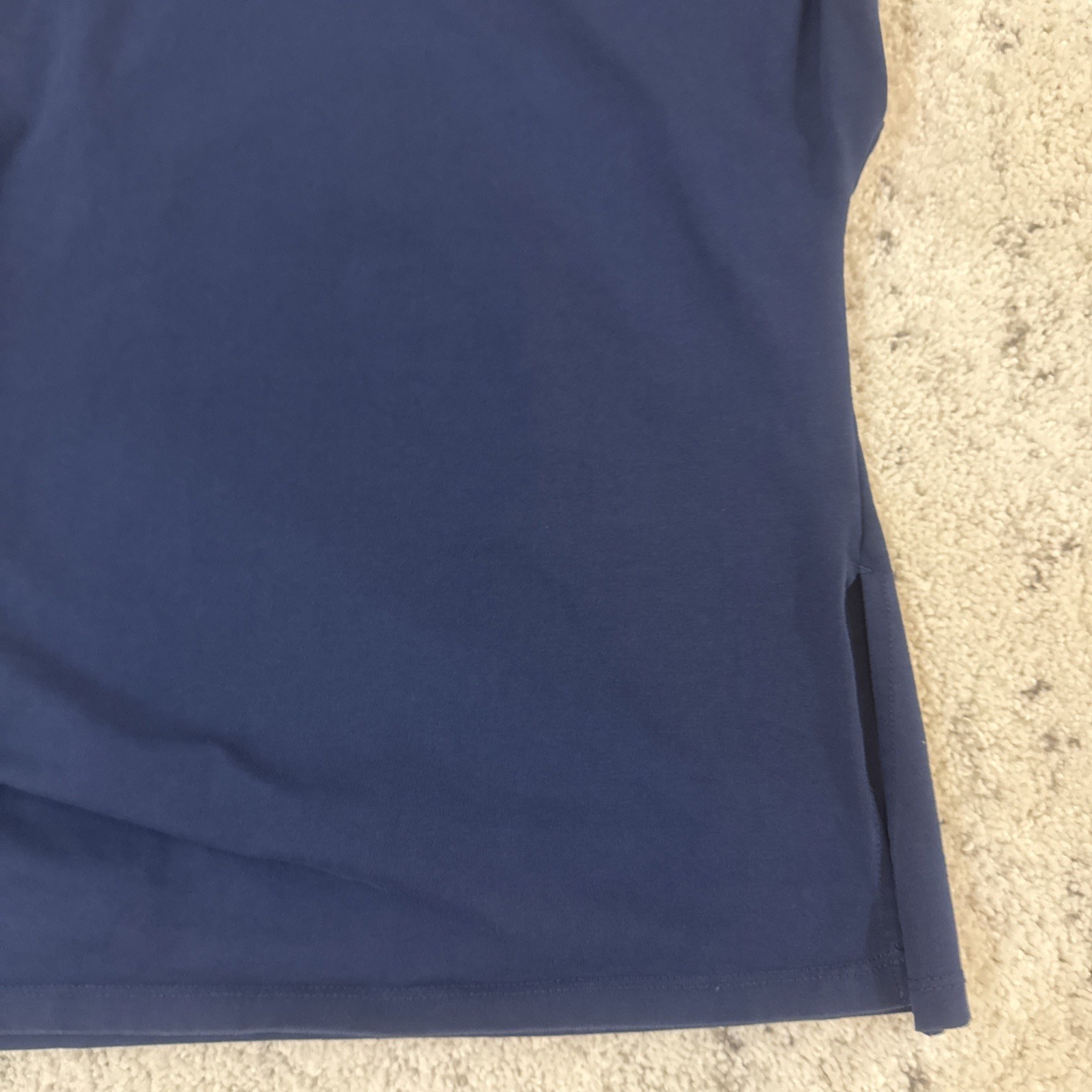 Loft Pleated Side Slit Top in Navy Blue SizeM