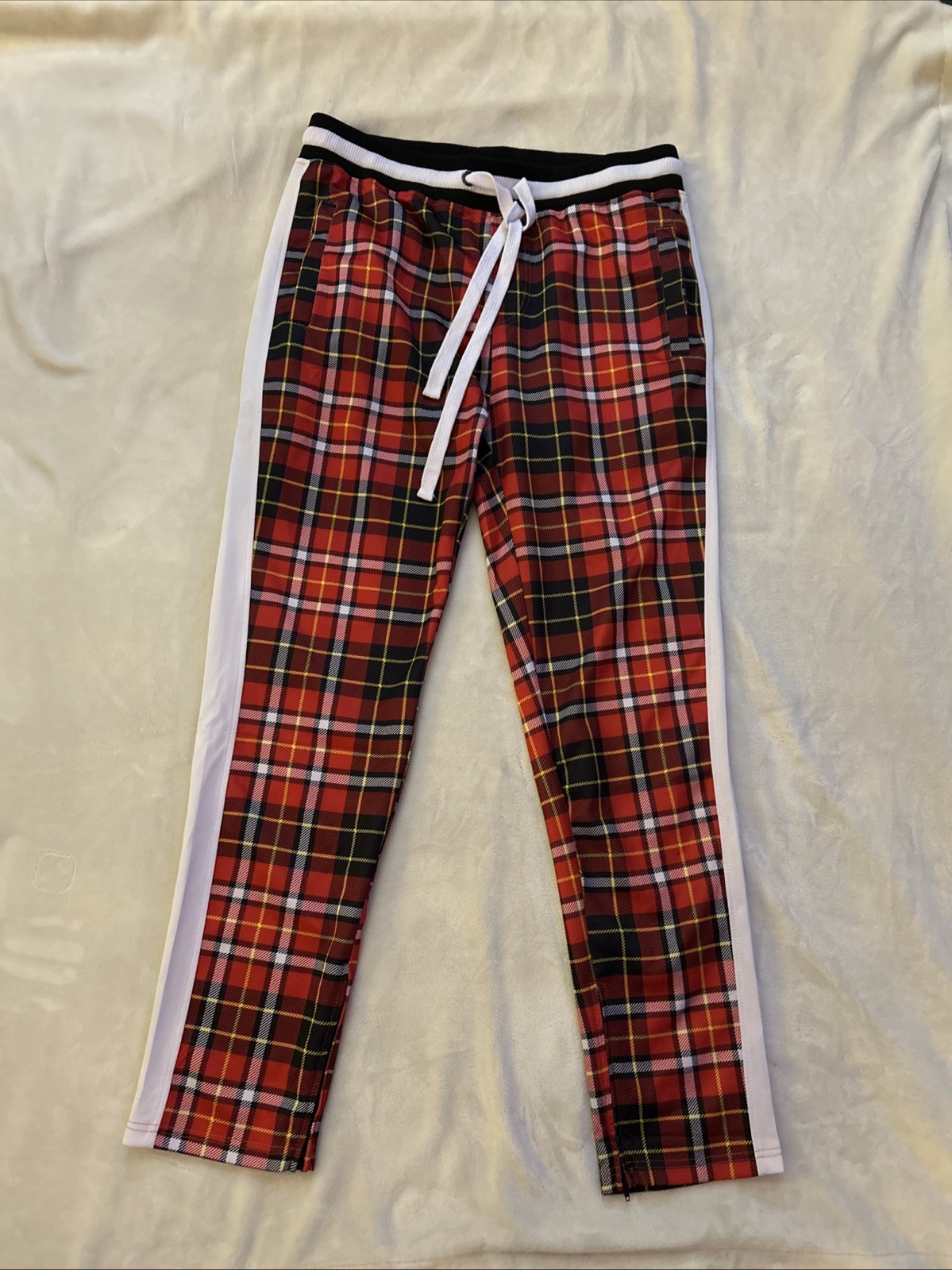 SCREENSHOT BRAND 2XL Men’s Hip Hop Premium Tartan Plaid Punk Track Pants ￼