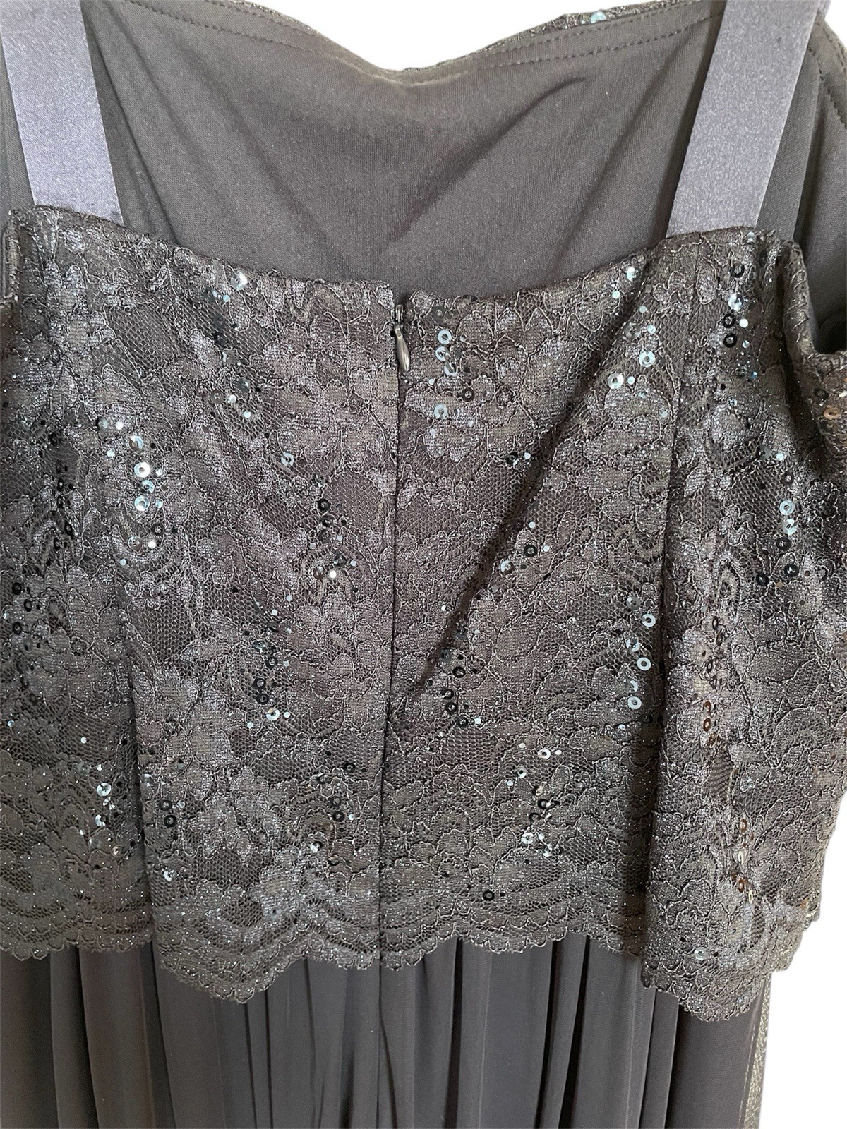 Jessica Howard Sequin Lace Jacket Formal Dress Mother Bride Groom Navy Blue 16