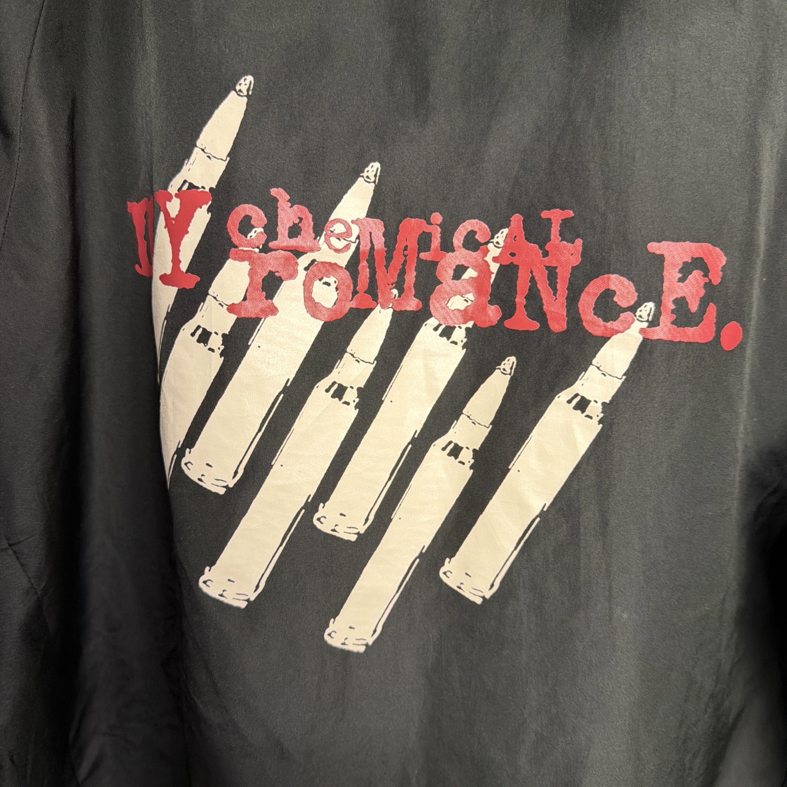 My Chemical Romance Windbreaker Jacket L Black Lightweight 2017 1/2 Zip Pullover