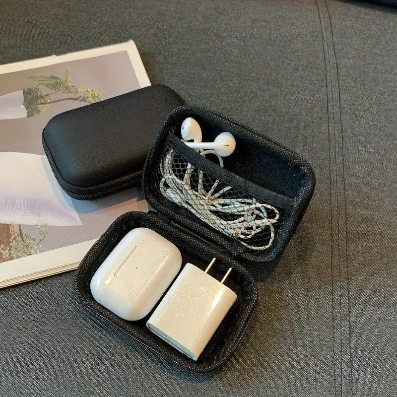 EVA Headphone Cable Storage Case Portable Charger Zipper Bag Organizer Box