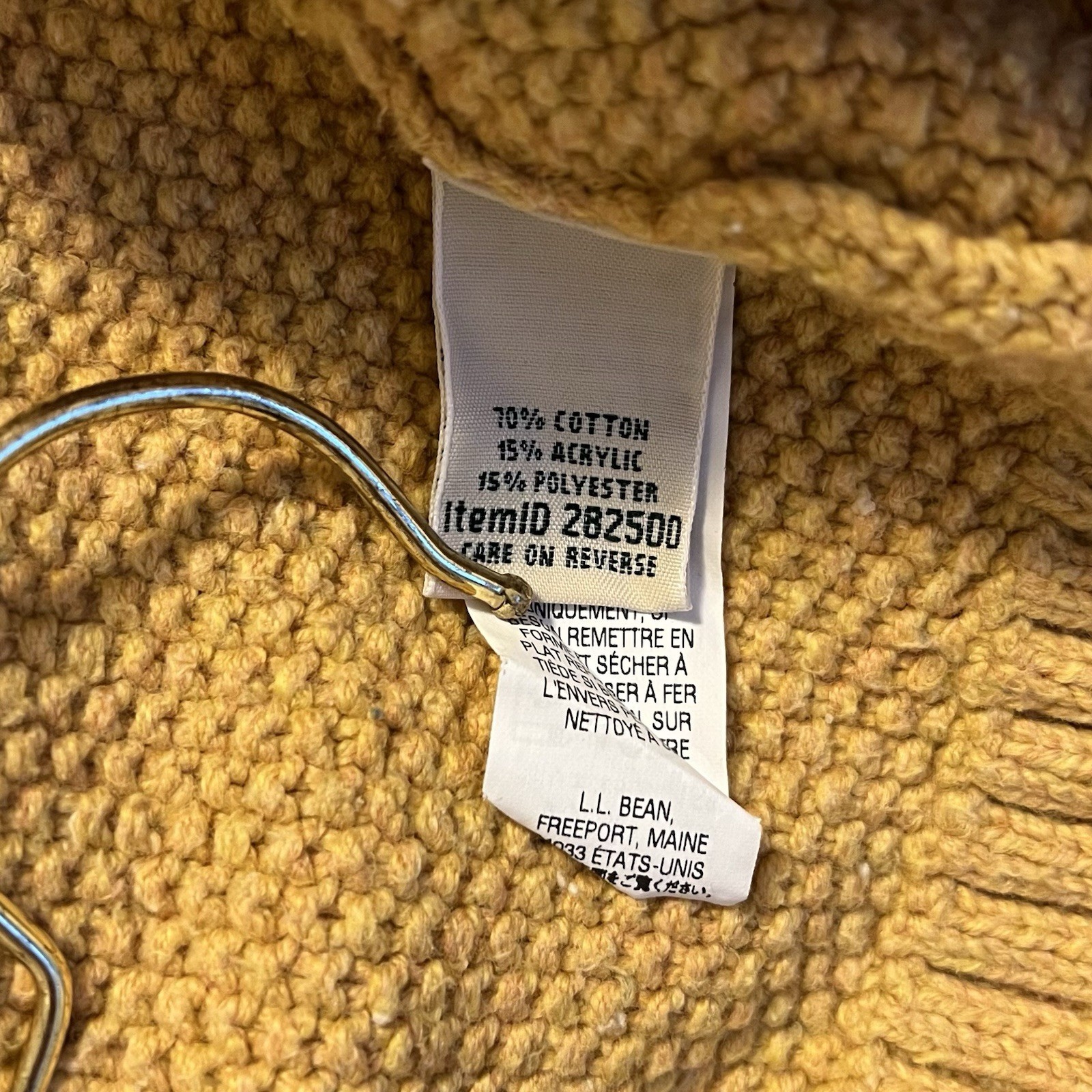 LL Bean Open Cardigan Shawl Collar Textured Chunky Knit Women’s Size Large