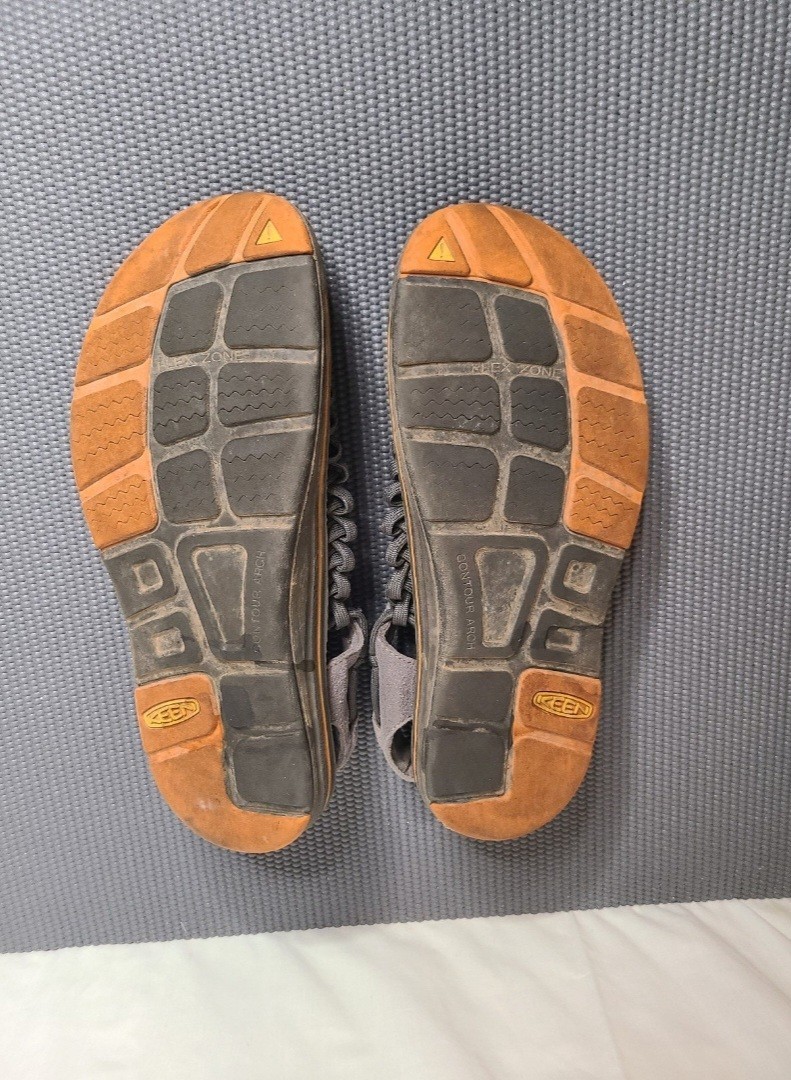 Keen Uneek Grey Orange Cord Sandals Mens 10 1018601 Outdoor Water Shoes
