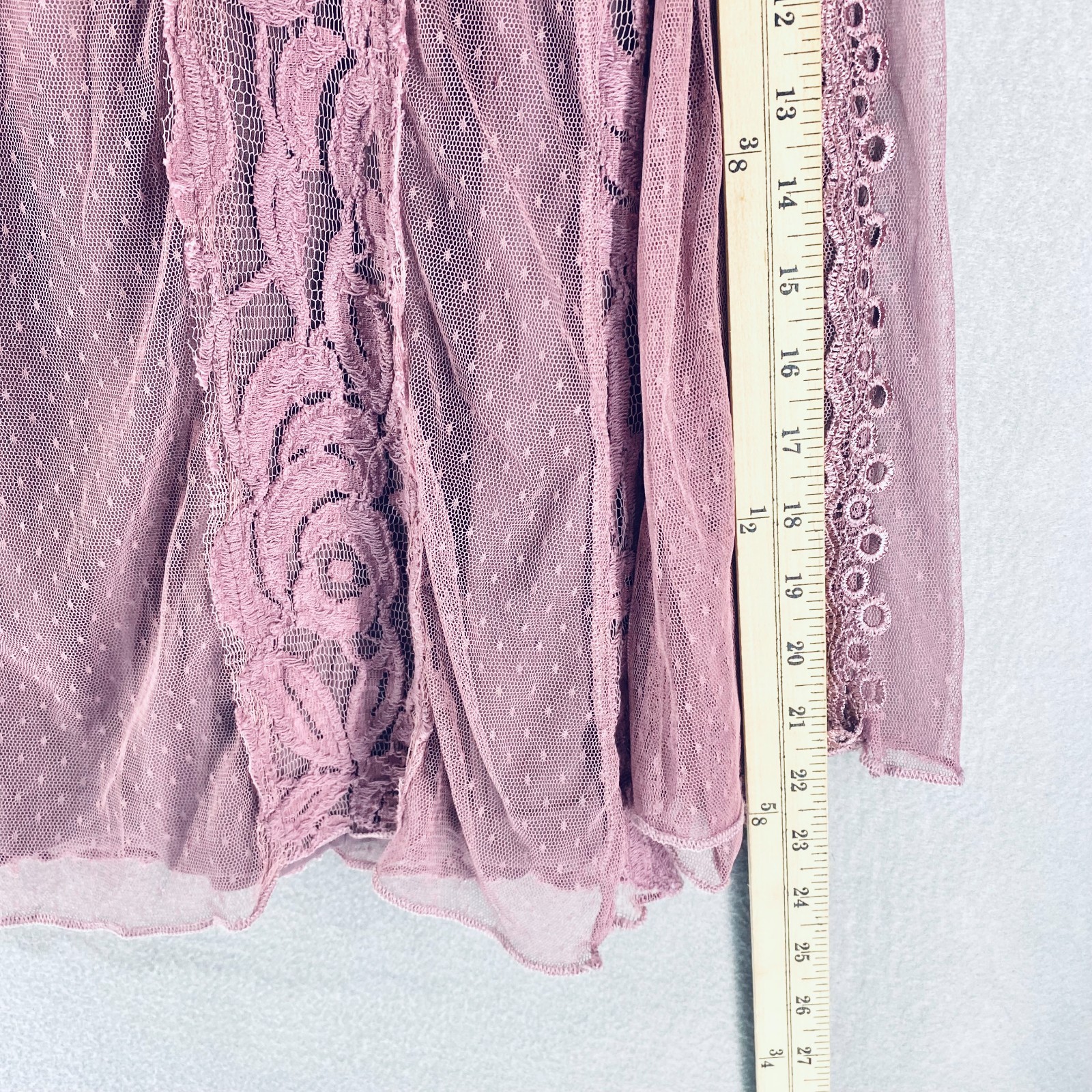 Pretty Angel Cottagecore Top Womens M Purple Lace Silk Blend Blouse Fairy Boho