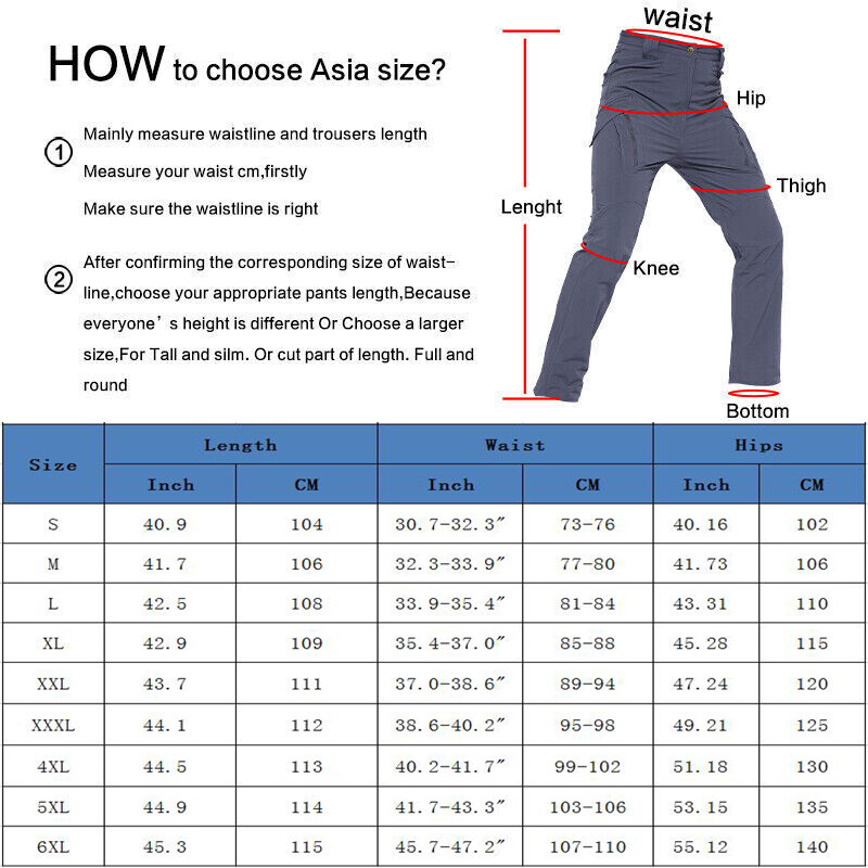 Men’s Work Cargo Pants Tactical Combat Pants Outdoor Hiking Waterproof Trousers