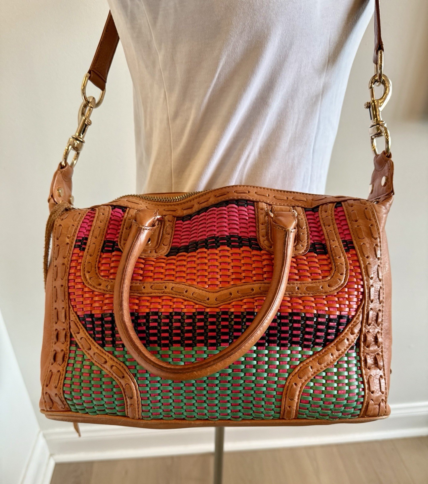 Rebecca Minkoff Multi-Weave M.A.B. Mini Bombe Shoulder/Hand Bag MAB H339I84C