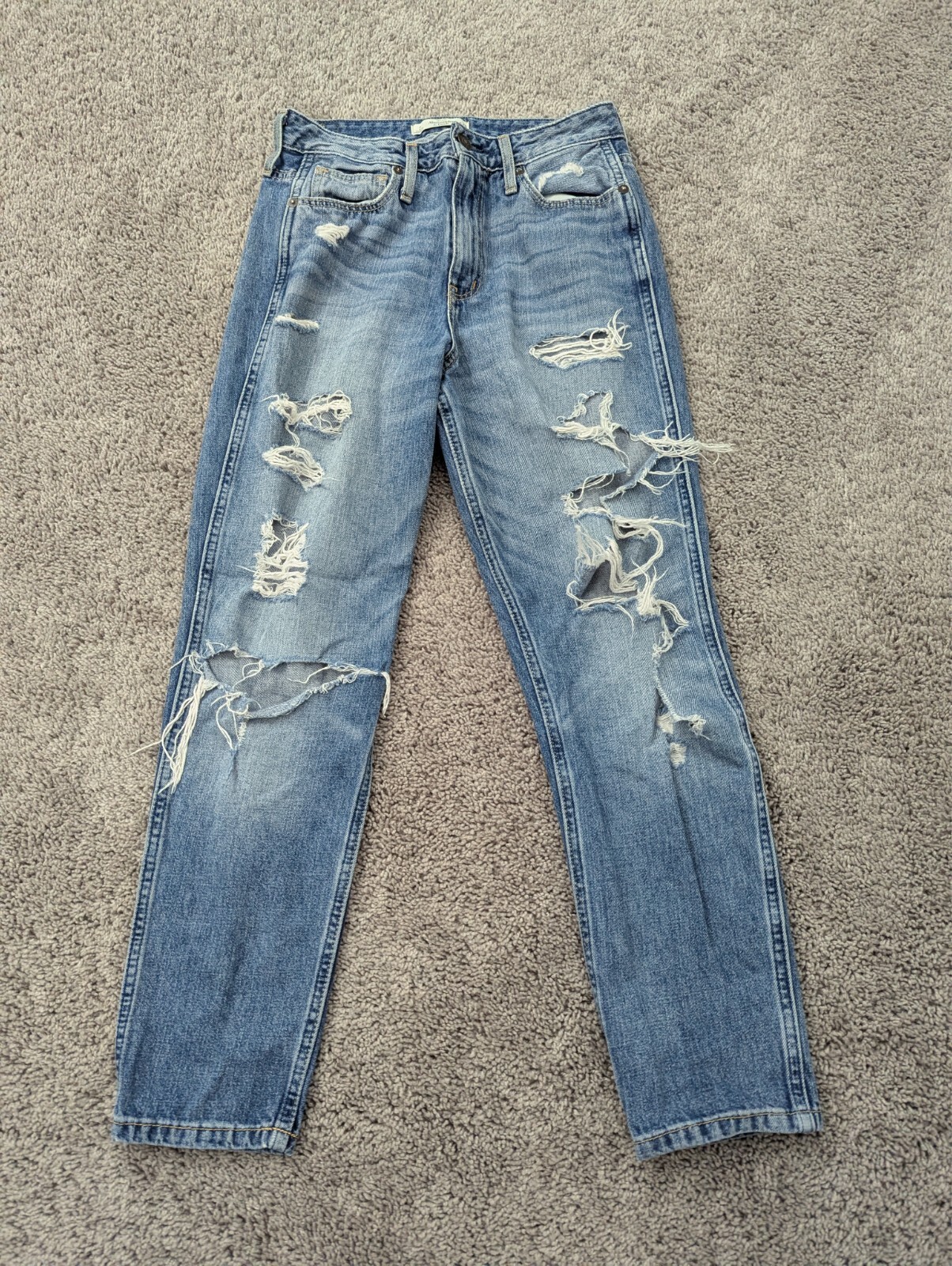 Abercrombie & Fitch Jeans Womens Size 2 26W Straight Denim Distressed Blue