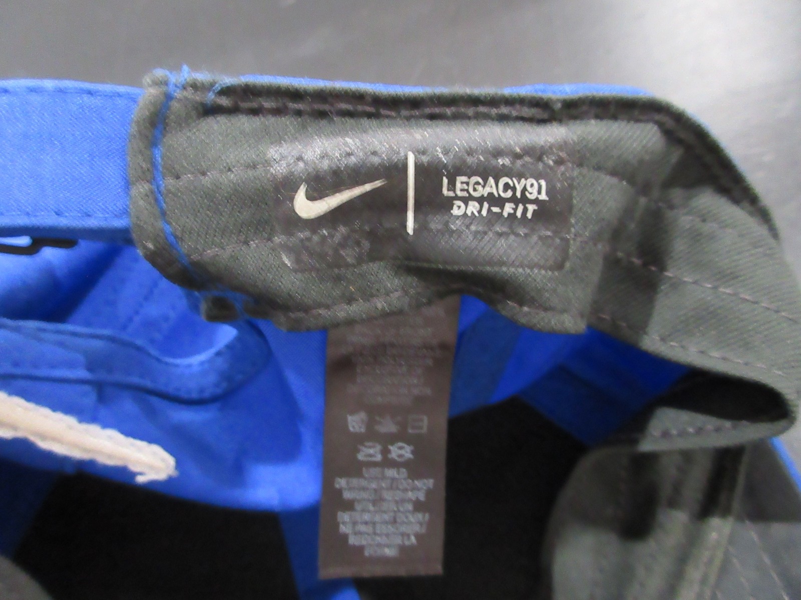Nike Hat Cap Strap Back Blue White Swoosh Logo Pickle Ball Legacy91 Mens