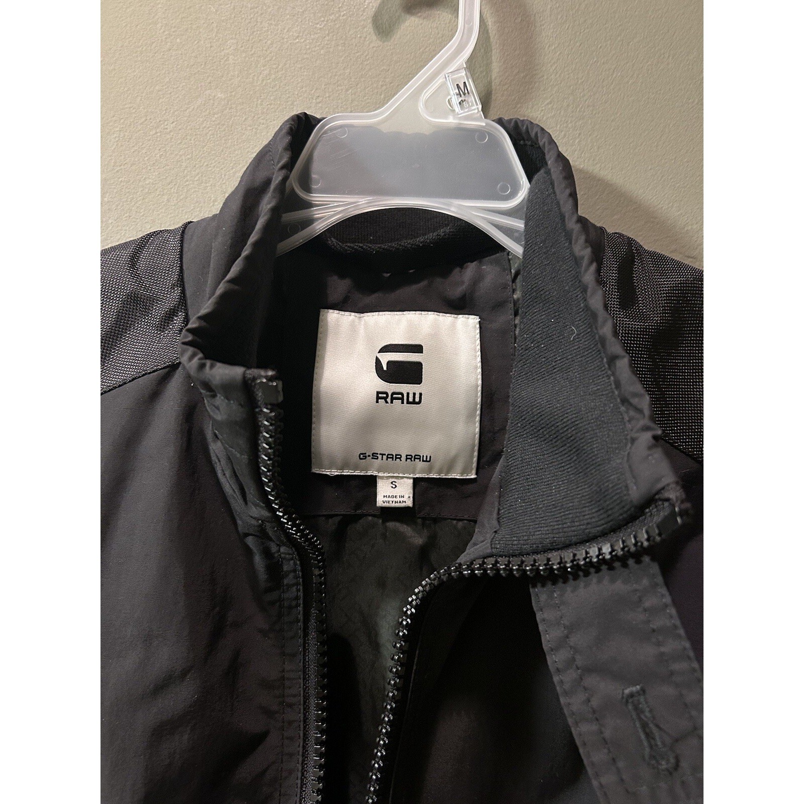 G-Star Raw Men’s Dark Black Meson Full Zip Track Jacket Cafe Racer Members Only