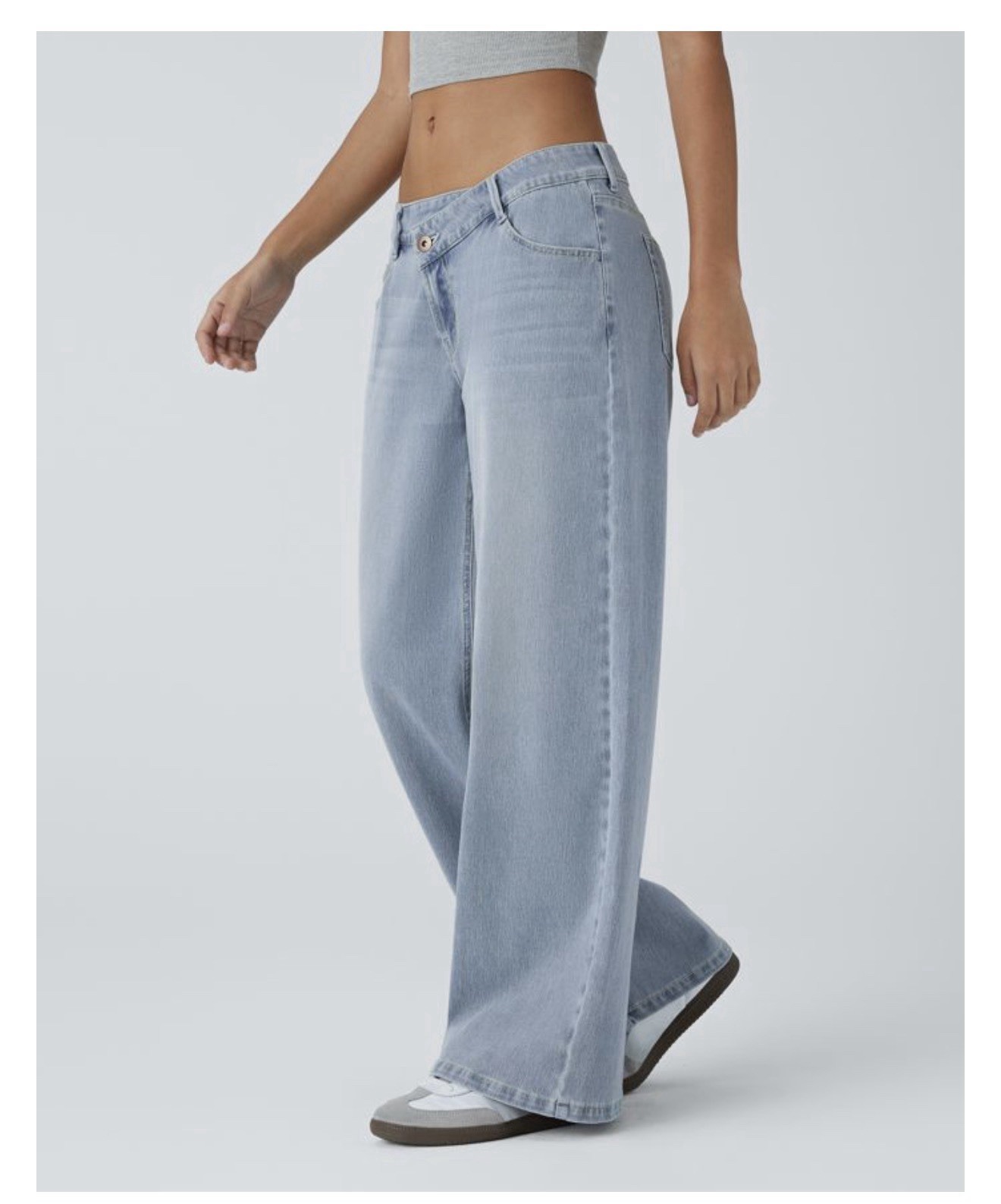 HALARA Flex Asymmetric Low Rise Baggy Wide Leg Jean Women’s Regular Length NWT