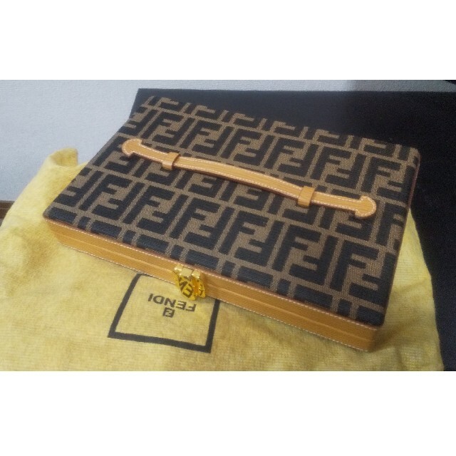 Fendi Zucca pattern Cosmetic Box /Jewelry Case 10.2 x H:6.7 x D:1.3 in. [Unused]