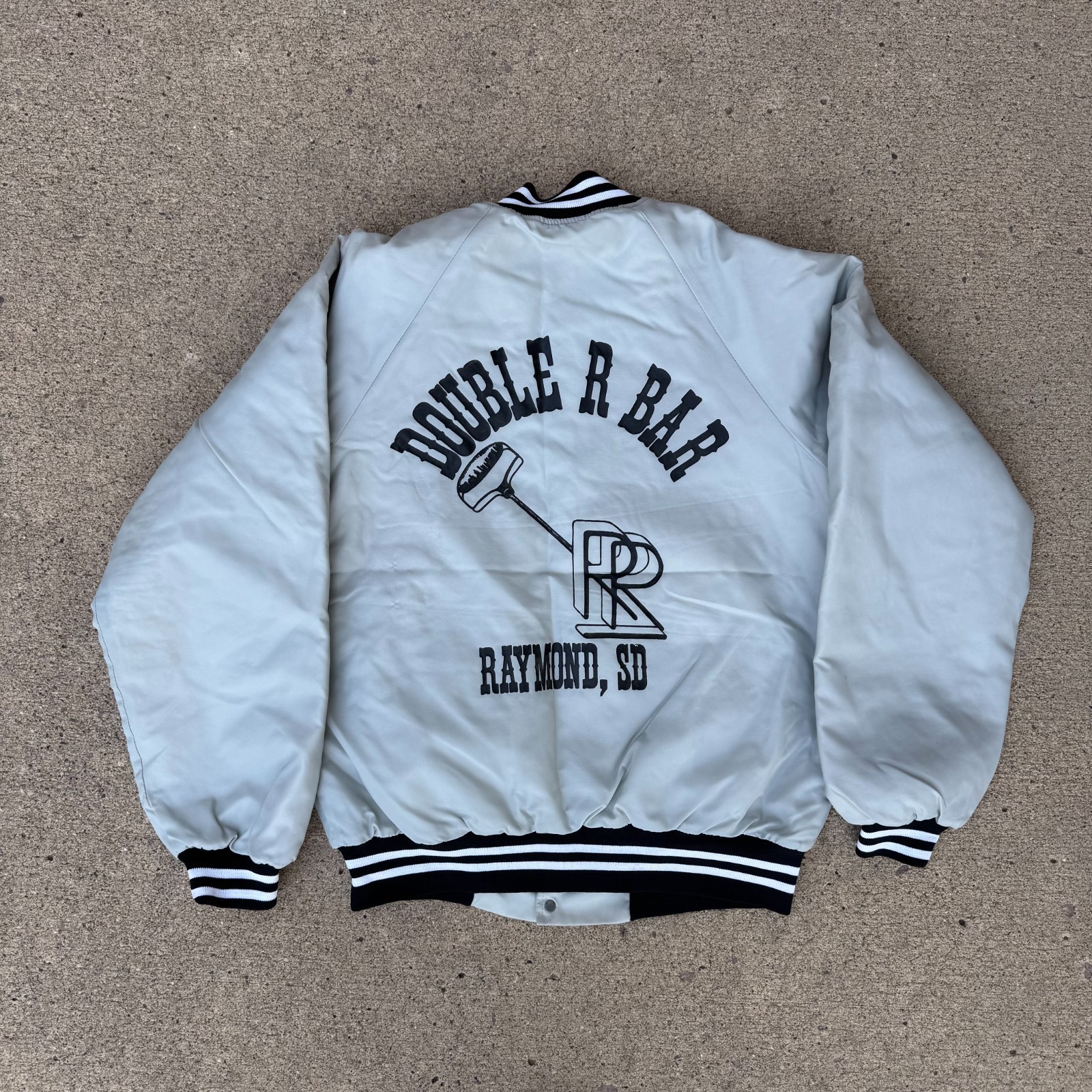 Vintage 80s Hartwell Double R Bar Raymond SD Satin Jacket USA Made Medium