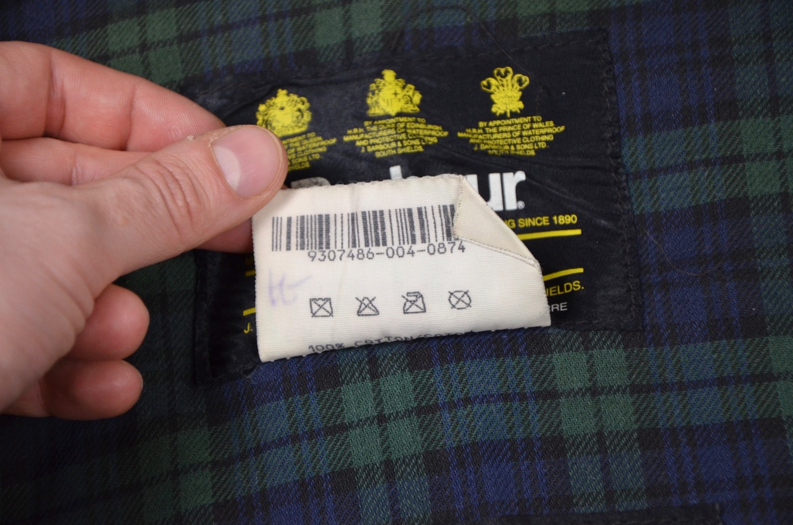 Barbour Lined Durham Jacket Men’s Wax Green A5 Hood England Size C42/107cm