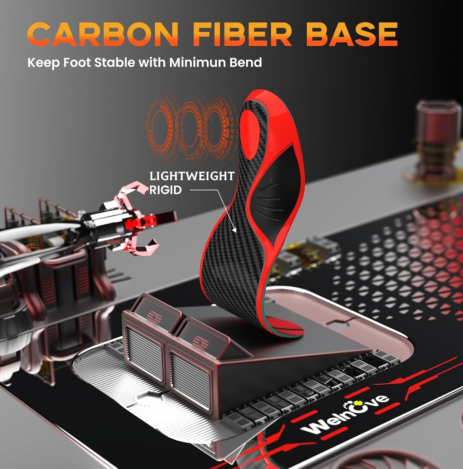 Carbon Fiber Performance Insoles – Relief for Plantar Fasciitis, Sizes 8-10.5