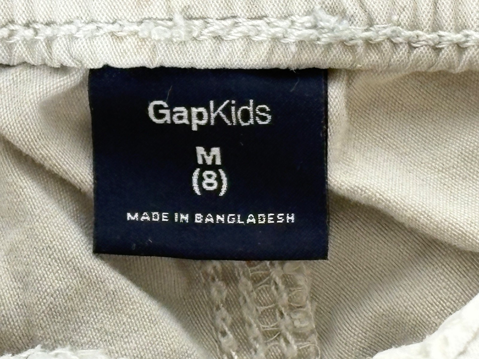 GapKids Cargo Pants Boys Size 8 Beige Suspender Hooks Outdoor Play