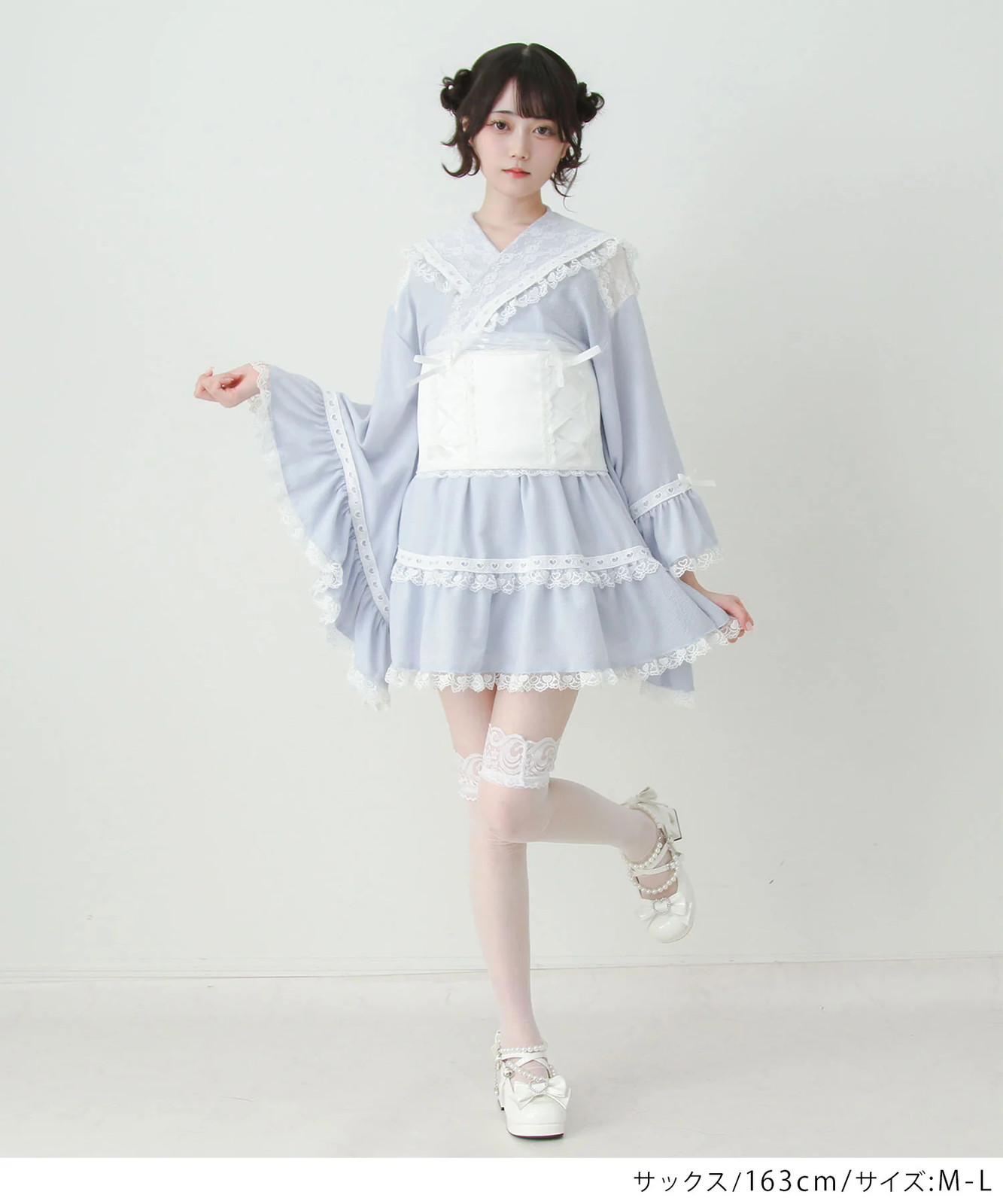 BULK BUY Heart Lace Ruffle Sailor Mini Yukata Jirai New